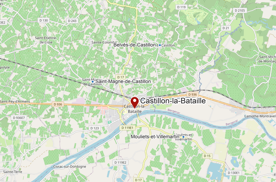 Carte de Castillon-la-Bataille