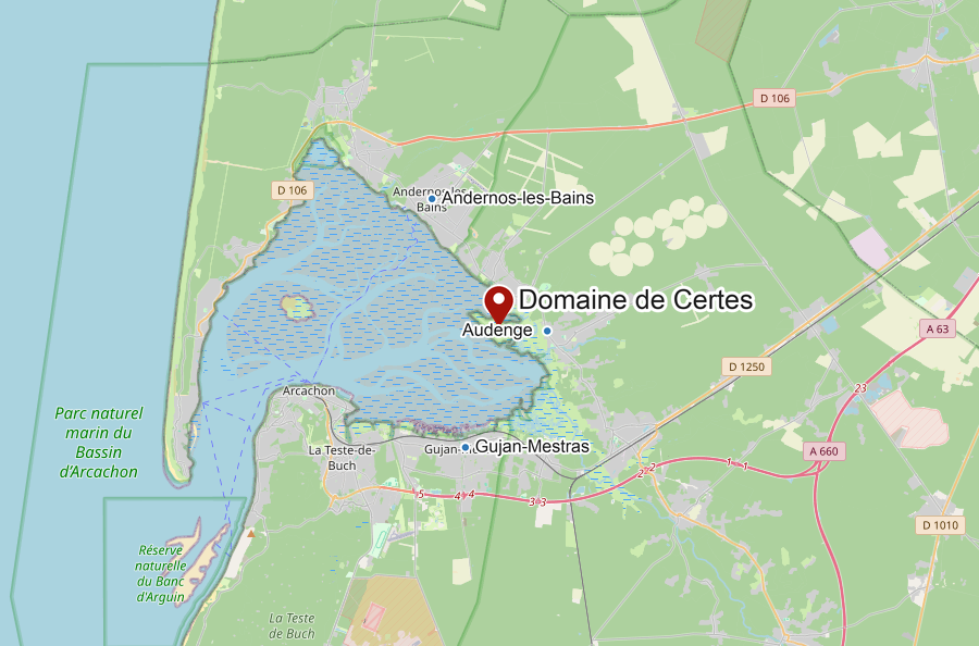 Karte des Leyre-Deltas