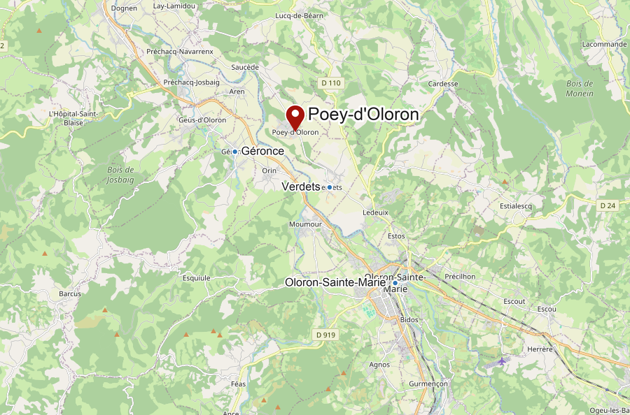Carte de Poey-d’Oloron