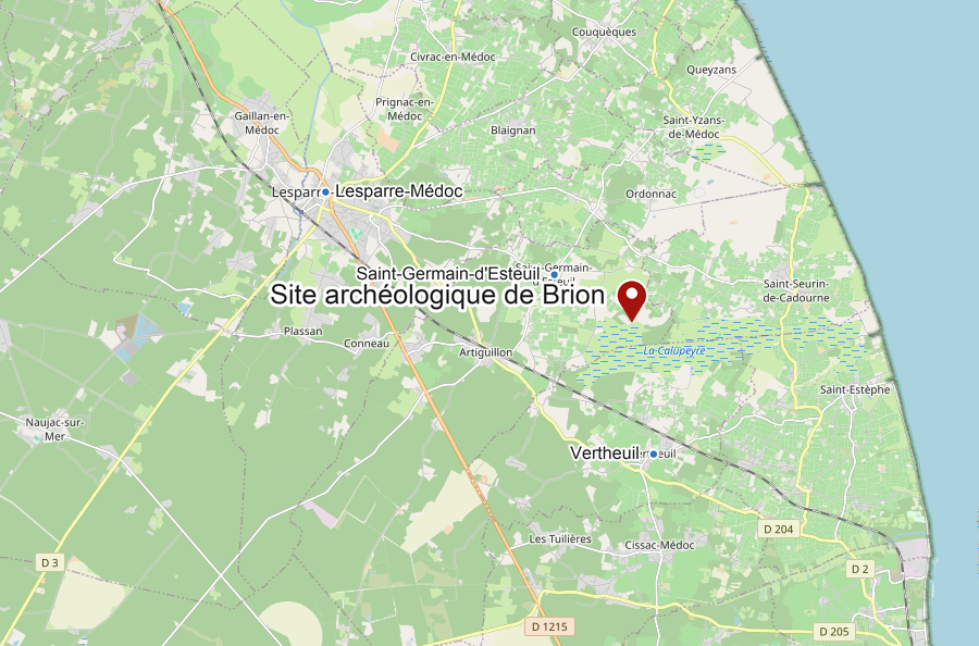 Carte du site archéologique de Brion près de Saint-Germain-d’Esteuil